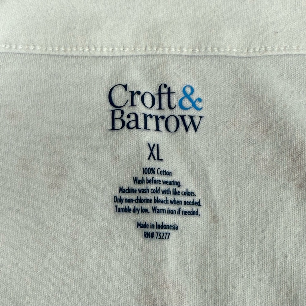 🌸 Croft & Barrow XL White Floral Long Sleeve Top | Soft Cotton Tee - Picture 5 of 6